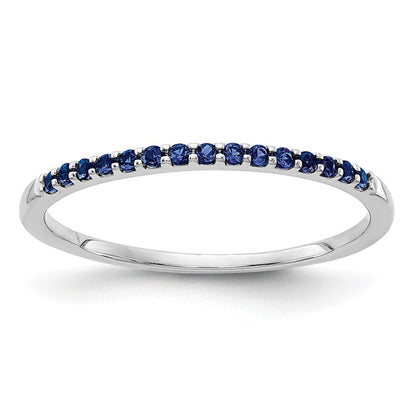 14K Weißgold Ring mit blauem Saphir
