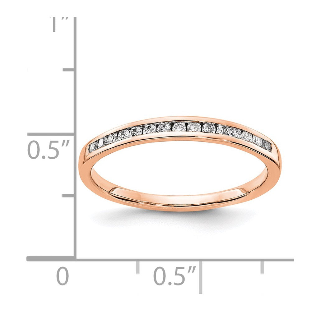 14K Roségold Diamant-Ring mit Kanalfassung