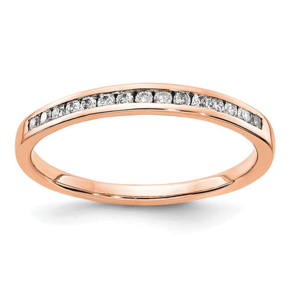 14K Roségold Diamant-Ring mit Kanalfassung