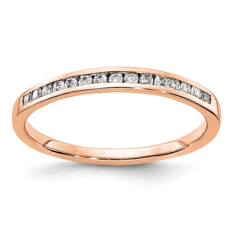 14K Roségold Diamant-Ring mit Kanalfassung