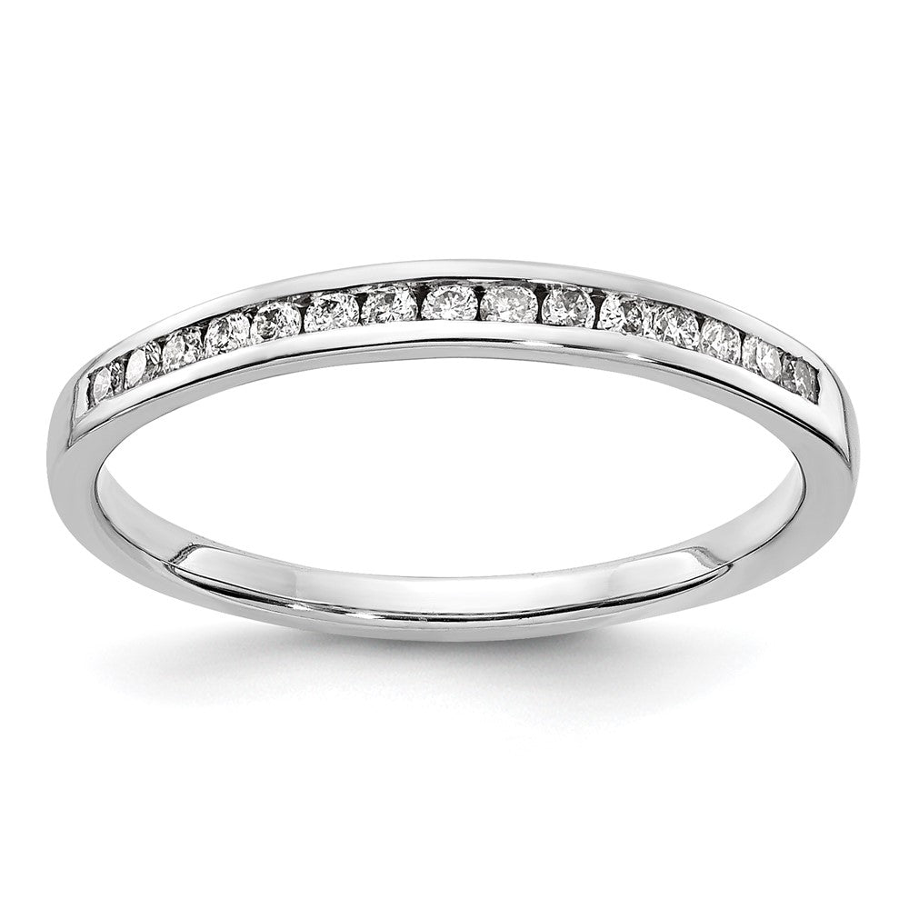 14K Weißgold Ring mit 0,17 ct. im Kanal gefasstem Labordiamant VS/SI+ G+