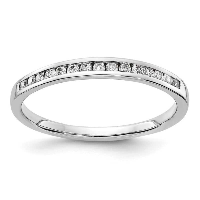 14K Weißgold Ring mit Diamanten in Kanalfassung