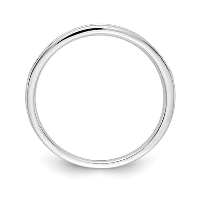 Massiv 14K Weißgold Rosa Synthetisch Saphir Kanalfassung Ring