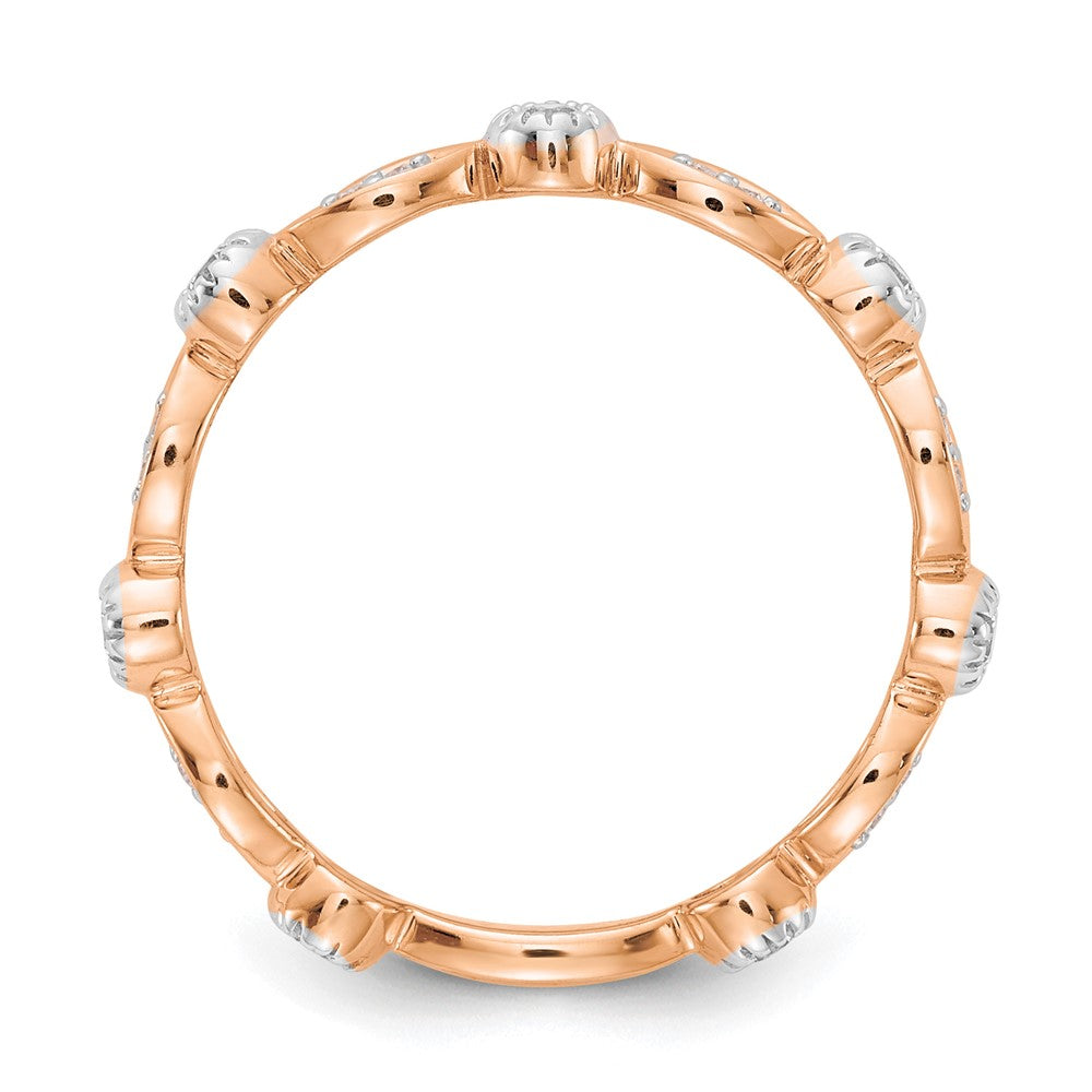 14K Roségold Modering mit 0,2 ct. im Labor gezüchteten Diamanten, VS/SI+ G+