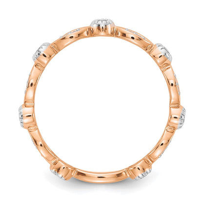 14K Roségold Modering mit 0,2 ct. im Labor gezüchteten Diamanten, VS/SI+ G+