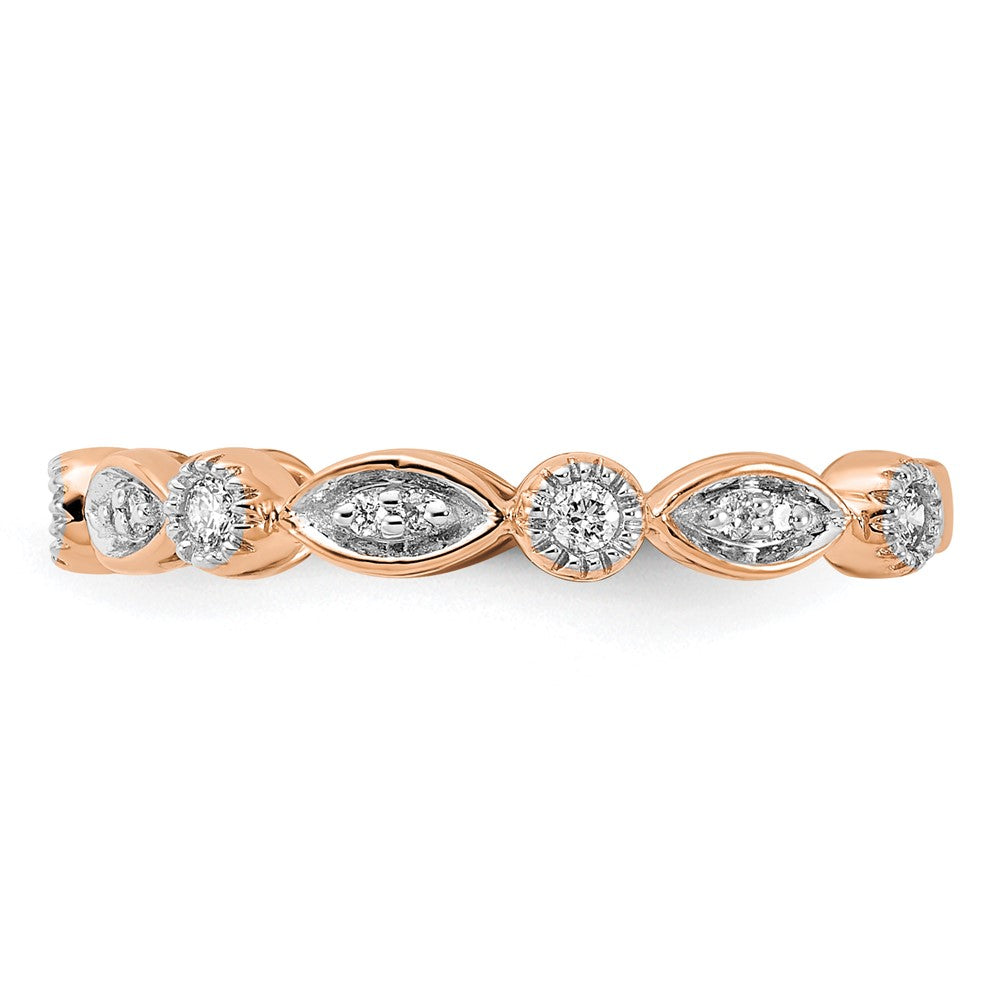 14K Roségold Modering mit 0,2 ct. im Labor gezüchteten Diamanten, VS/SI+ G+