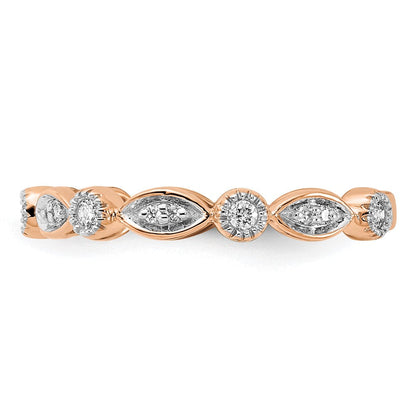 14K Roségold Modering mit 0,2 ct. im Labor gezüchteten Diamanten, VS/SI+ G+
