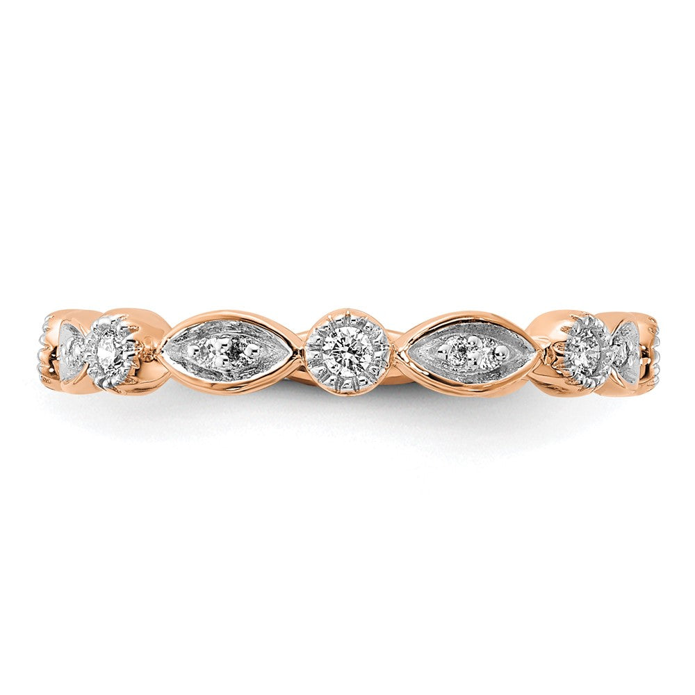 14K Roségold Modering mit 0,2 ct. im Labor gezüchteten Diamanten, VS/SI+ G+