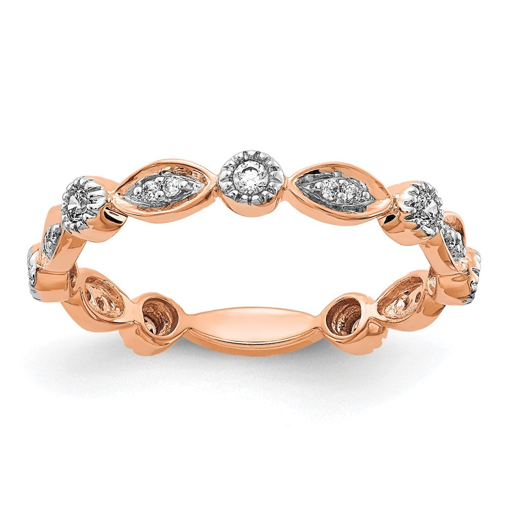 14K Roségold Modering mit 0,2 ct. im Labor gezüchteten Diamanten, VS/SI+ G+