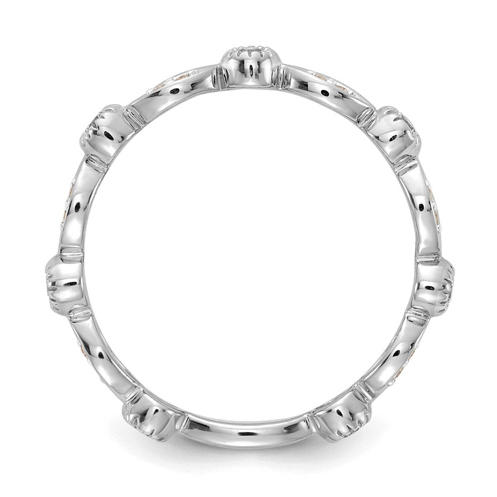 14K Weißgold Ring mit natürlichen Diamanten, Fashion-Design