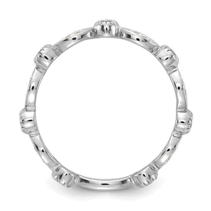 14K Weißgold Ring mit natürlichen Diamanten, Fashion-Design