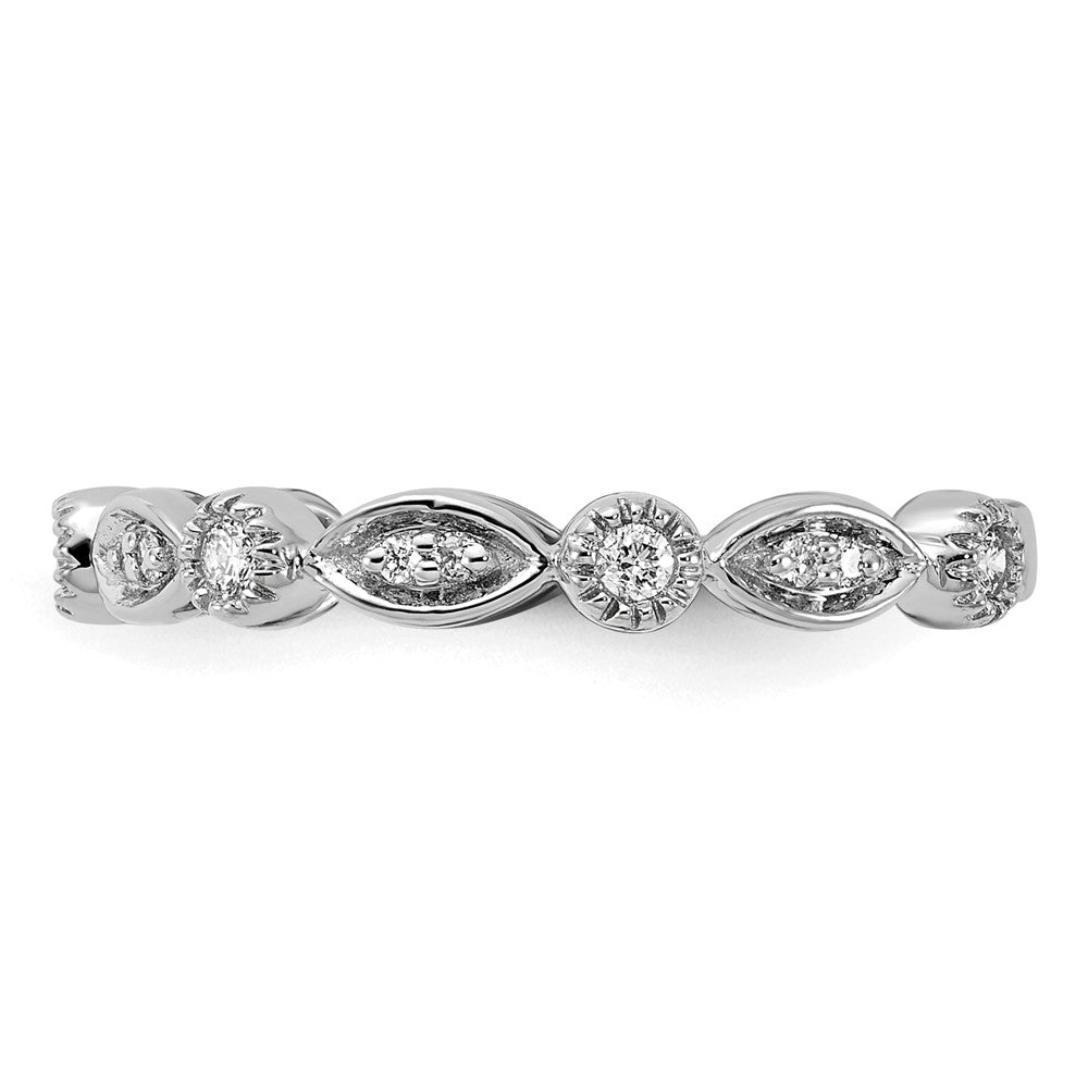 14K Weißgold Ring mit natürlichen Diamanten, Fashion-Design