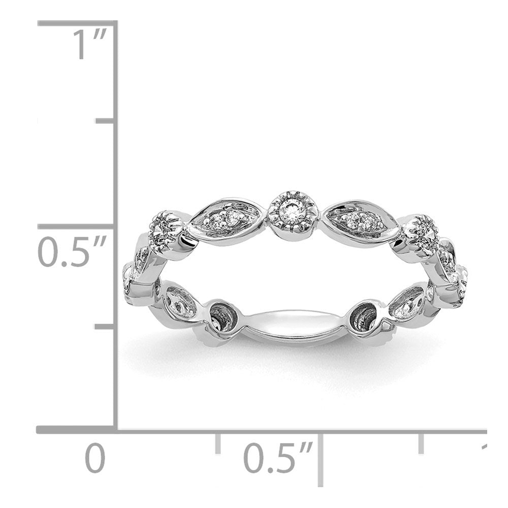 14K Weißgold Ring mit natürlichen Diamanten, Fashion-Design