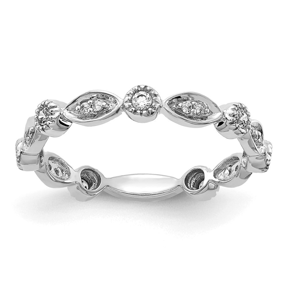 14K Weißgold Ring mit natürlichen Diamanten, Fashion-Design