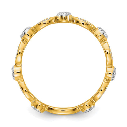 14K Gelbgold Ehering mit 0,2 ct. im Labor gezüchteten Diamanten VS/SI+ G+