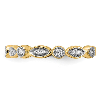 14K Gelbgold Ehering mit 0,2 ct. im Labor gezüchteten Diamanten VS/SI+ G+