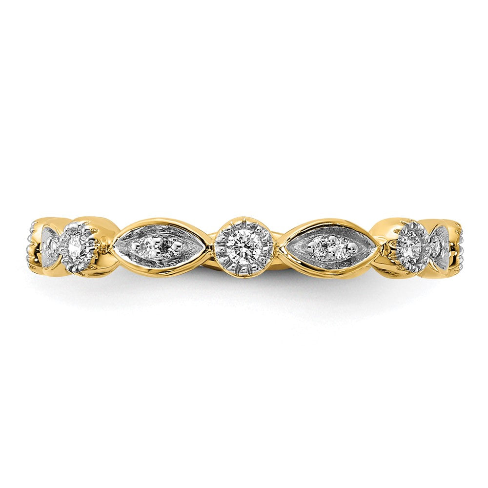 14K Gelbgold Ehering mit 0,2 ct. im Labor gezüchteten Diamanten VS/SI+ G+