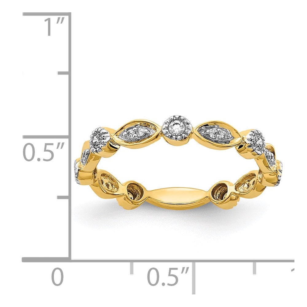 14K Gelbgold Fashion-Ring mit natürlichen Diamanten