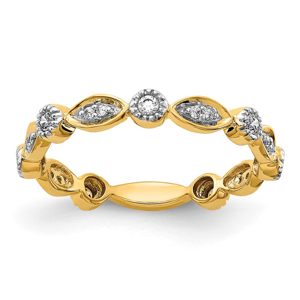 14K Gelbgold Ehering mit 0,2 ct. im Labor gezüchteten Diamanten VS/SI+ G+