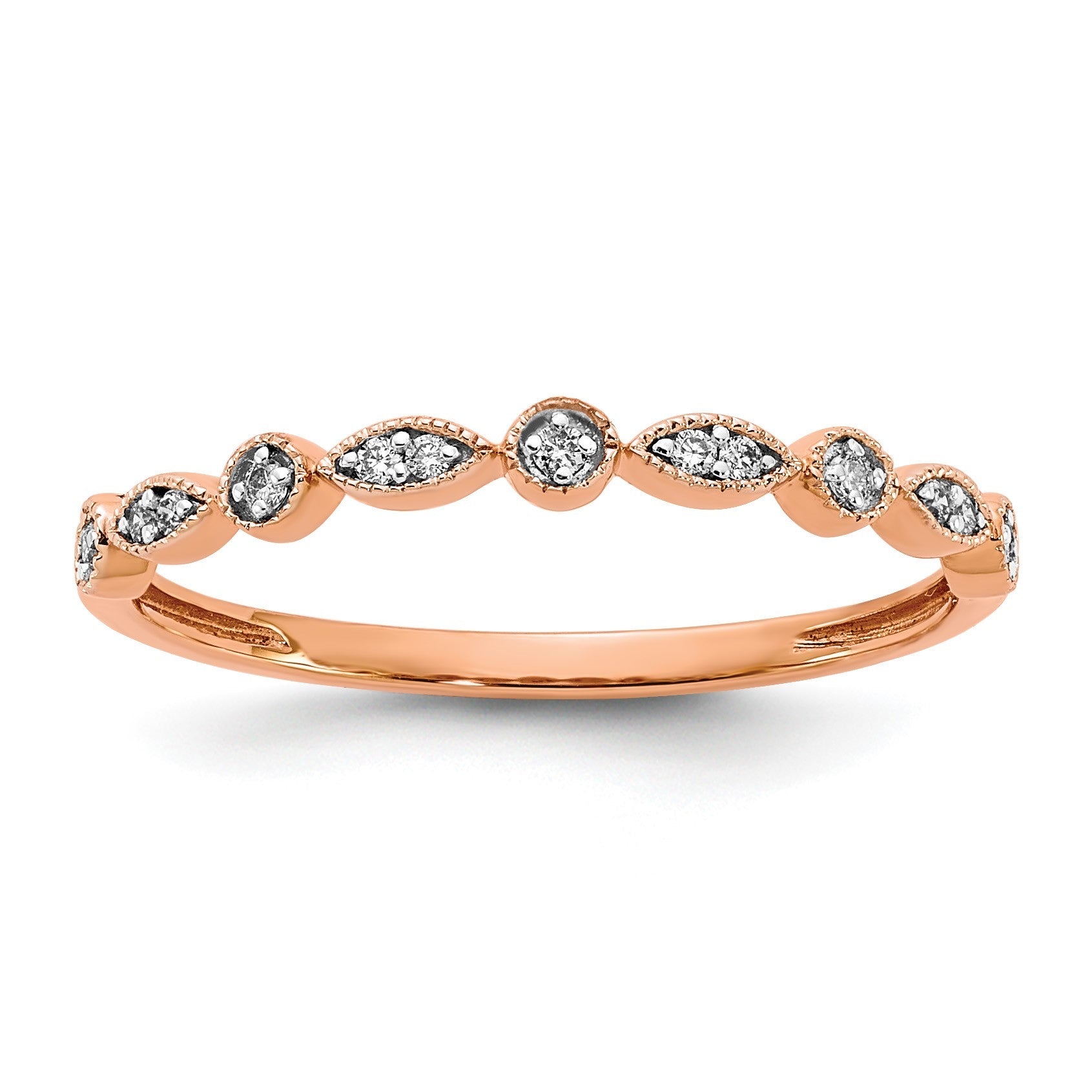 14K Roségold Diamant-Ring für Damen, Fancy-Design