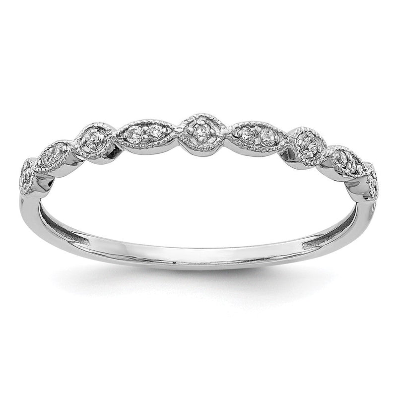 14K Weißgold Damenring mit natürlichen Diamanten, ausgefallenes Design
