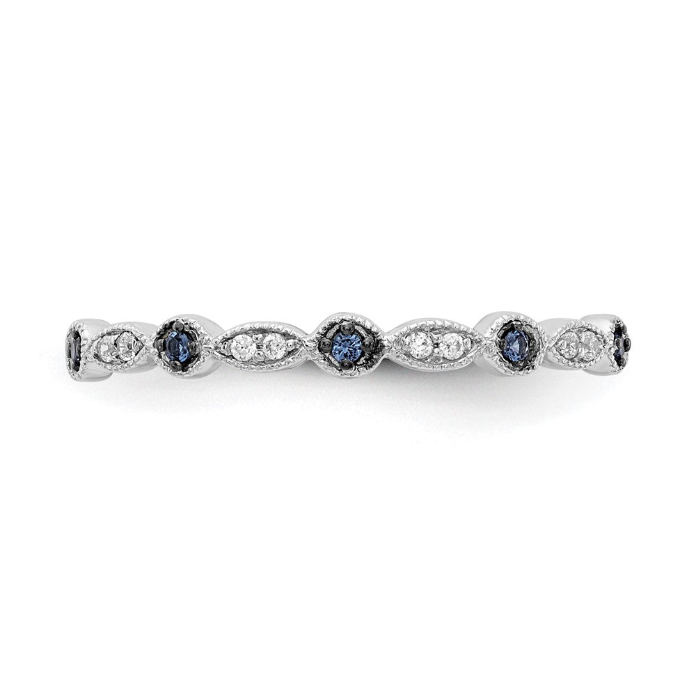 10K Weißgold Blau/white Diamant Fantasie Ring