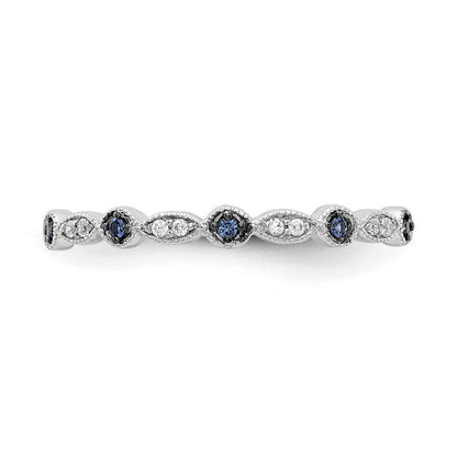 10K Weißgold Blau/white Diamant Fantasie Ring