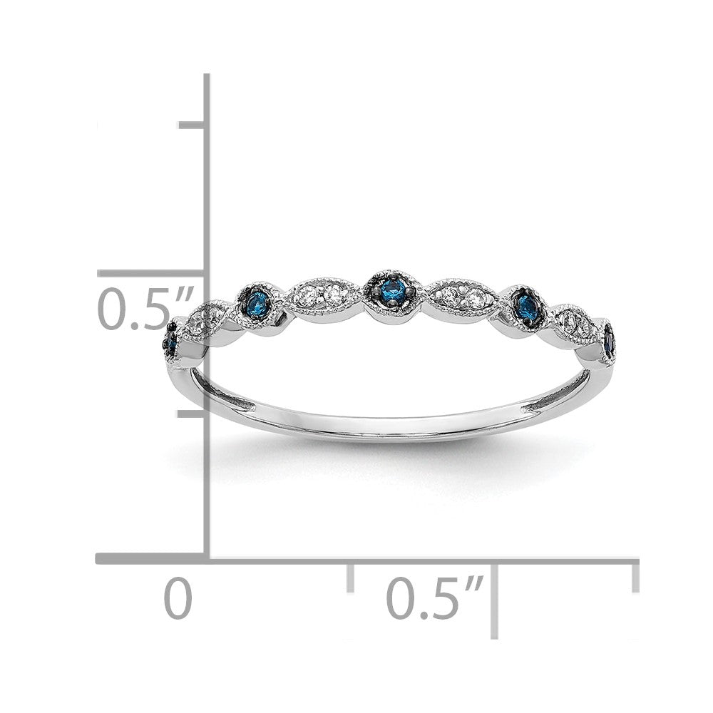 10K Weißgold Blau/white Diamant Fantasie Ring