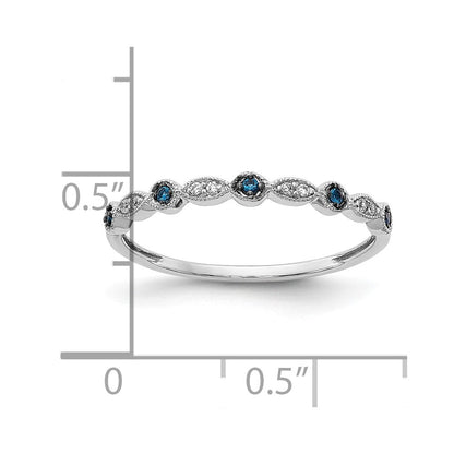 10K Weißgold Blau/white Diamant Fantasie Ring