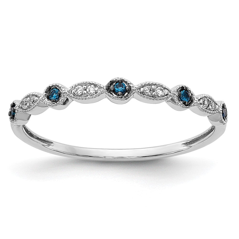 10K Weißgold Blau/white Diamant Fantasie Ring