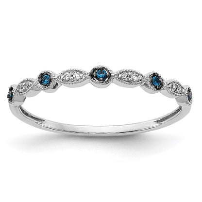 10K Weißgold Blau/white Diamant Fantasie Ring