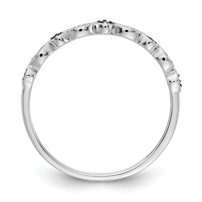 14K Weißgold Ring mit blauen und weißen natürlichen Diamanten, Fashion-Design
