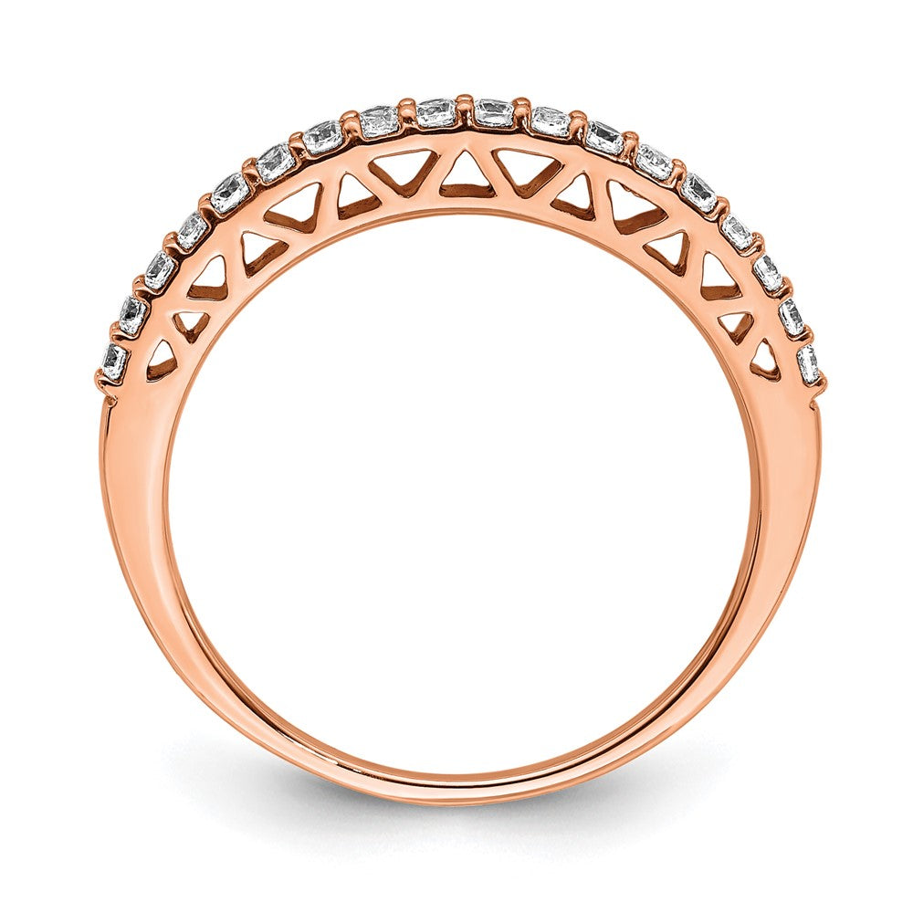 14K Roségold Ehering mit 0,25 ct. im Labor gezüchtetem Diamant, VS/SI+ G+