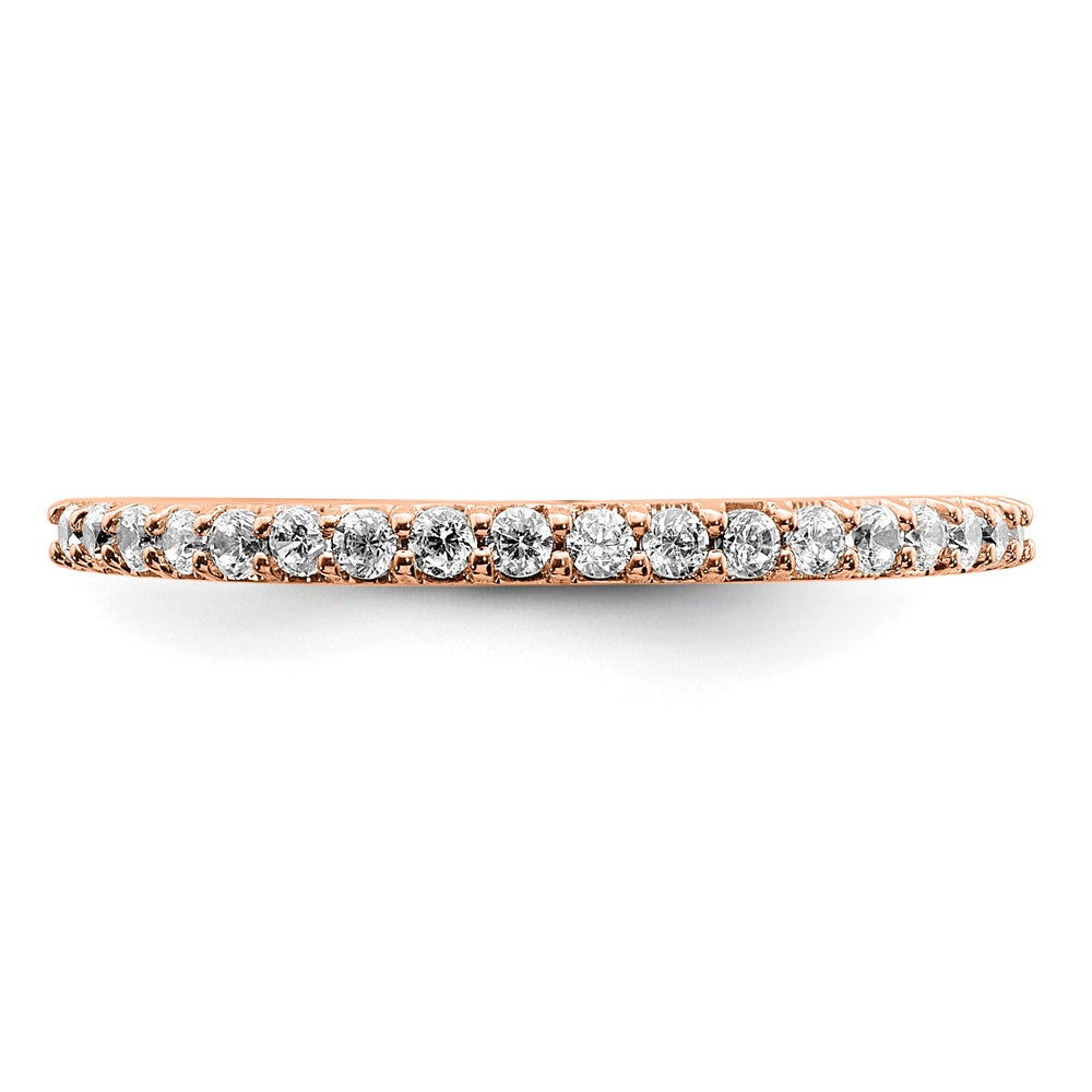 14K Roségold Ehering mit 0,25 ct. im Labor gezüchtetem Diamant, VS/SI+ G+