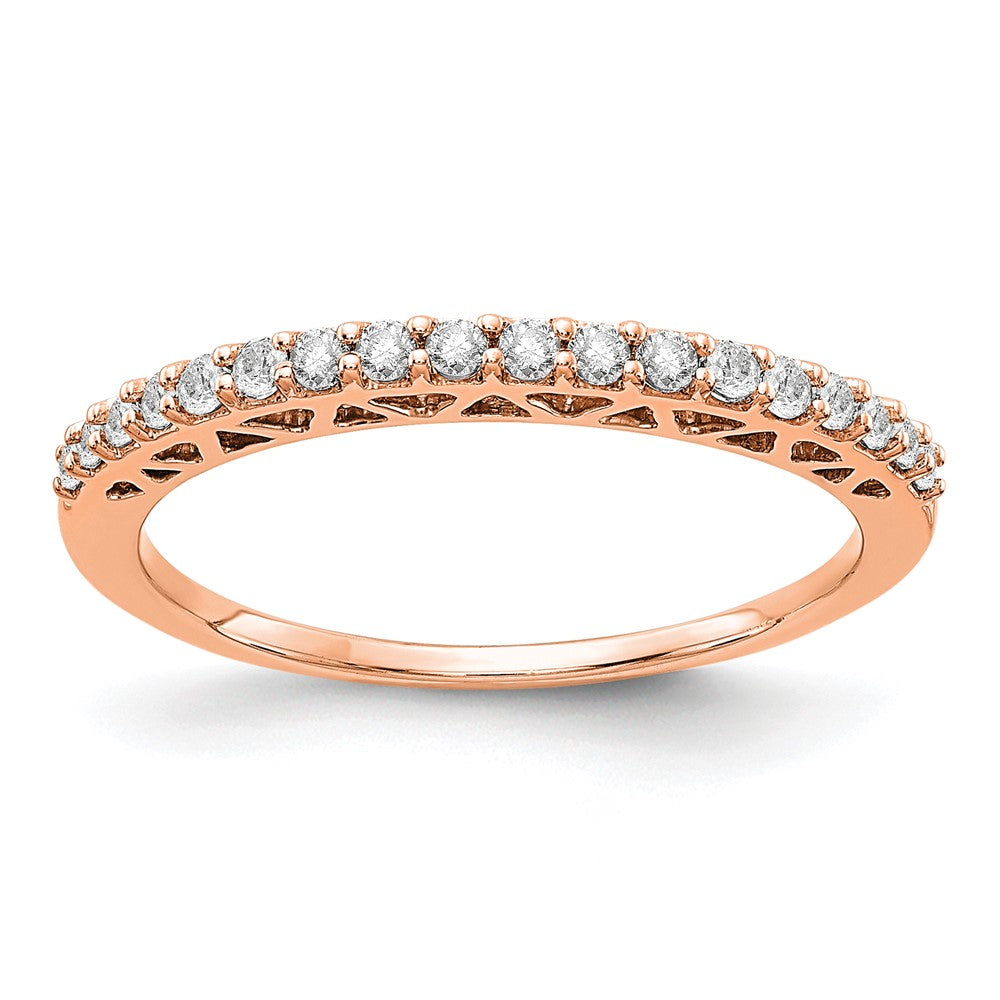 14K Roségold Ehering mit 0,25 ct. im Labor gezüchtetem Diamant, VS/SI+ G+