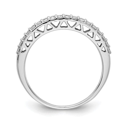 14K Weißgold Ring poliert mit natürlichen Diamanten