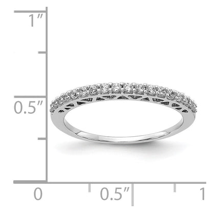 14K Weißgold Ring poliert mit natürlichen Diamanten