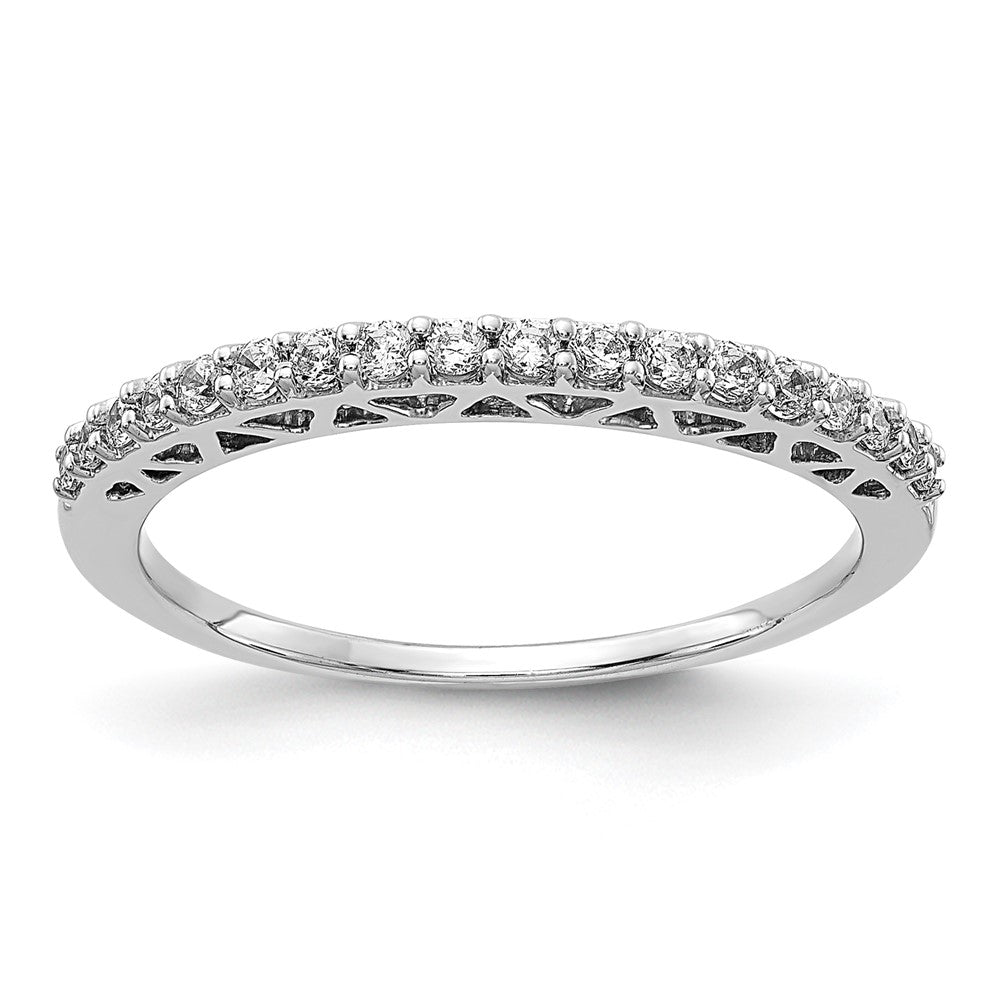 14K Weißgold Ring poliert mit natürlichen Diamanten