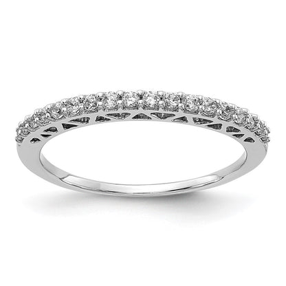 14K Weißgold Ring poliert mit natürlichen Diamanten