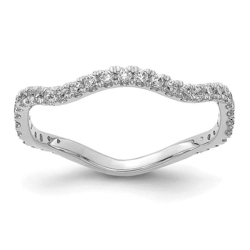 Ring aus 14K Weißgold mit natürlichen Diamanten, 0,33 ct Gesamtgewicht, Wellenband-Design