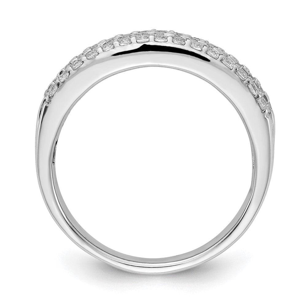 14K Weißgold Fashion-Ring mit 0,5 ct. Labordiamanten, VS/SI+ G+, dreireihig