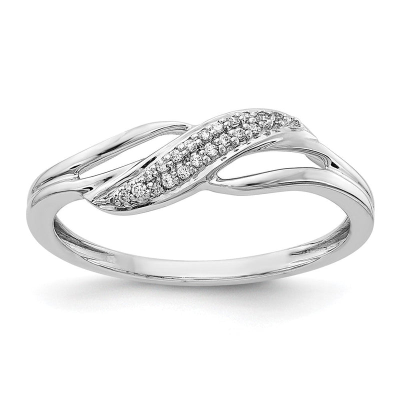 14K Weißgold Damenring mit natürlichen Diamanten