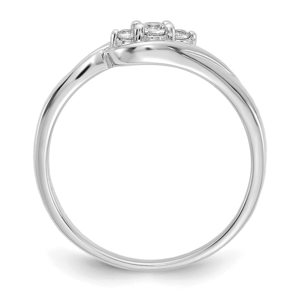 14K Weißgold Ring mit 0,1 ct. Laborgezüchteten Diamanten, VS/SI+ G+, komplett, Dreisteinfassung