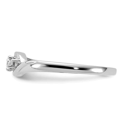 14K Weißgold Ring mit 0,1 ct. Laborgezüchteten Diamanten, VS/SI+ G+, komplett, Dreisteinfassung