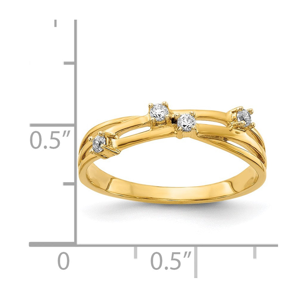 14K Gelbgold Diamant Mode Ring