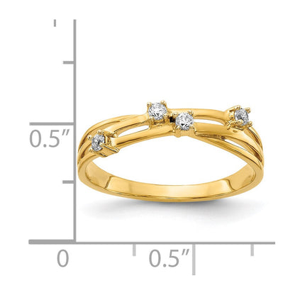 14K Gelbgold Diamant Mode Ring