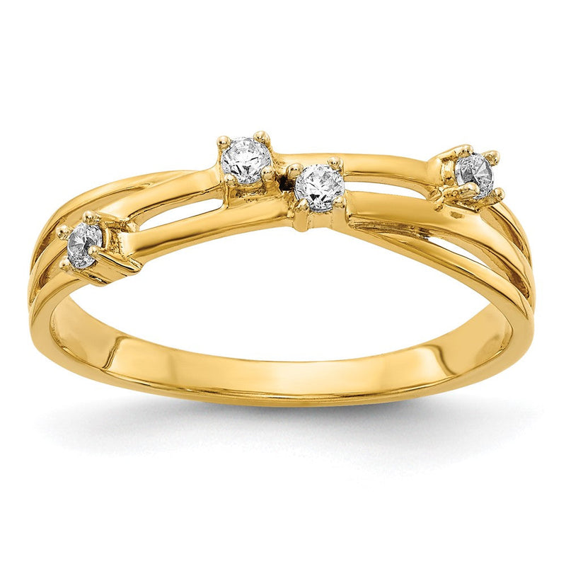 14K Gelbgold Diamant-Ring