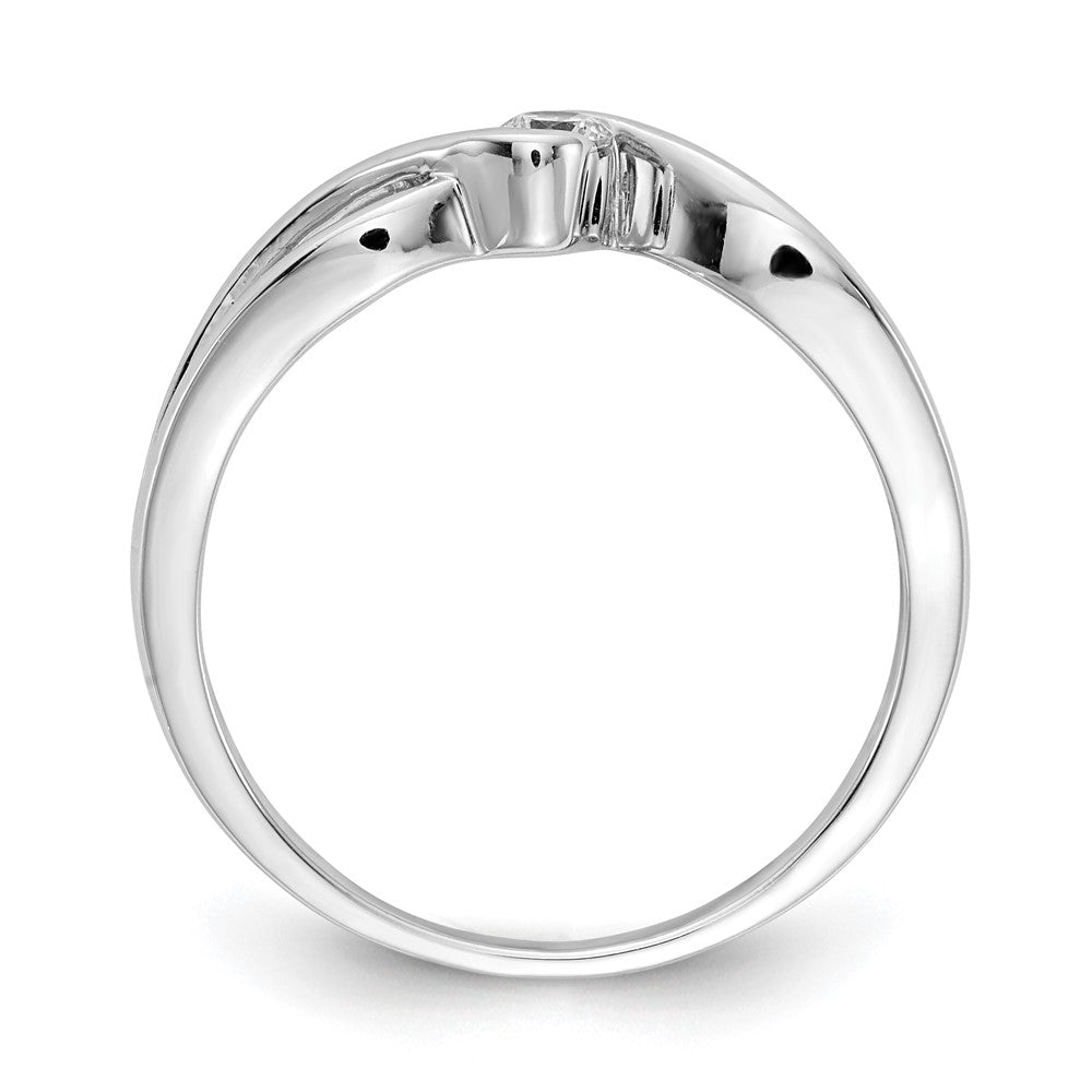 14K Weißgold 14kt Poliert Diamant Ring