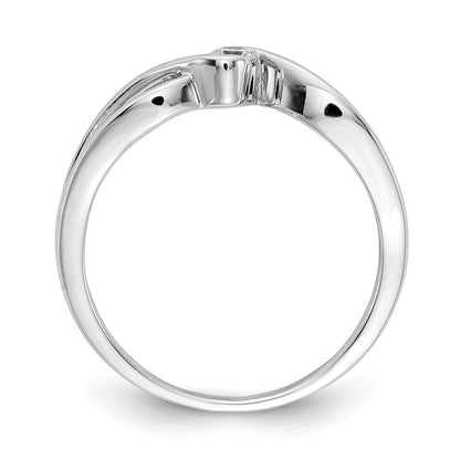 14K Weißgold 14kt Poliert Diamant Ring