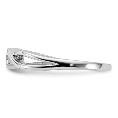 14K Weißgold 14kt Poliert Diamant Ring
